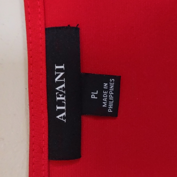 Alfani Asymmetrical Envelope Hem Top Red Petite Small or Large - Picture 4 of 10